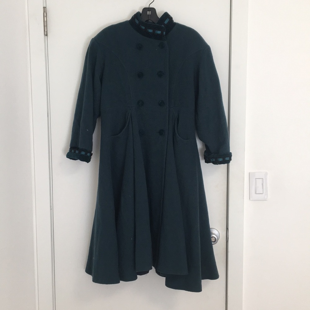 Victorian Style Long Coat Dark Green